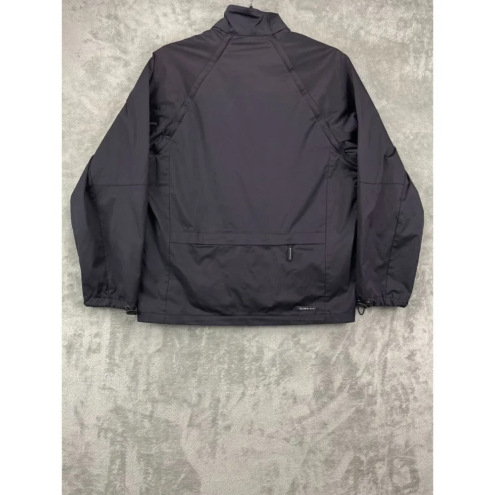 VTG NIKE Men's Full Zip Windbreaker Jacket XXL Black Logo Zip Sides‎